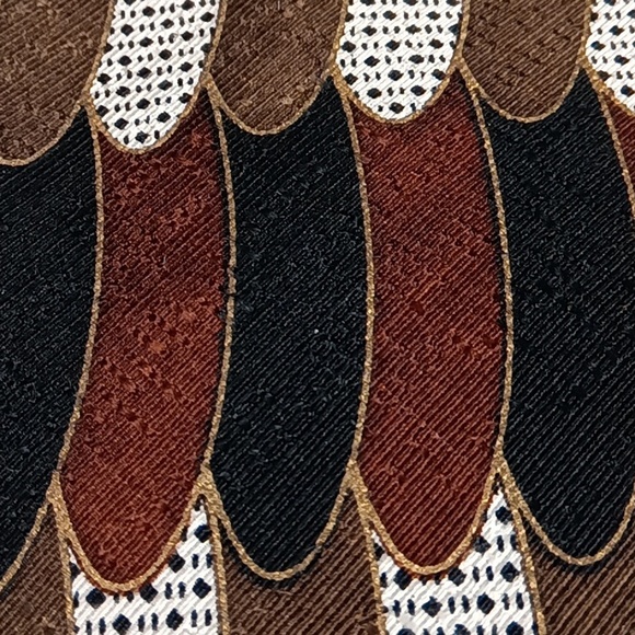 Jean Paul Gremain Tie brown white black textured - Picture 6 of 9